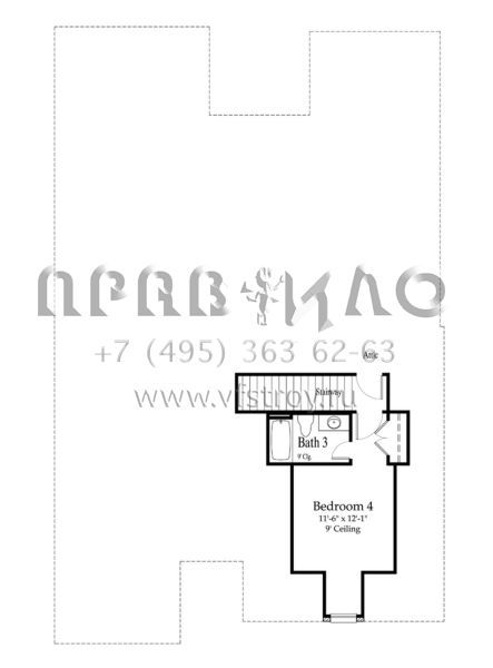 Проект двухэтажного дома с гаражом на две машины в стиле Ранчо S5-202 (7516-00046)