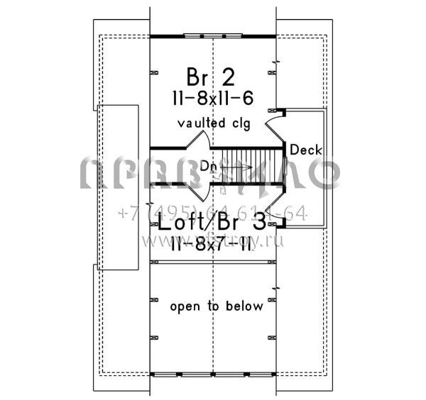 Проект двухэтажного дома без гаража в стиле Дом-шалаш S5-114 (5633-00403)