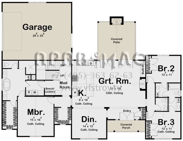 Проект одноэтажного дома с гаражом на две машины в современном стиле S5-213 (963-00416)