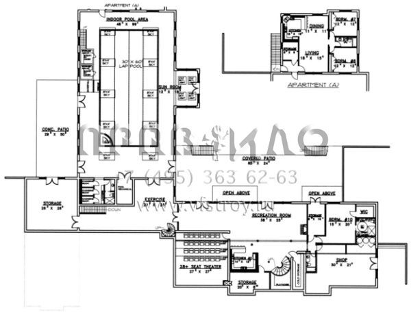 Проект двухэтажного дома с гаражом на три и более машин в современном стиле S5-831 (039-00151)