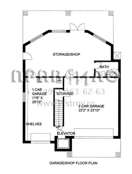 Проект трехэтажного дома с гаражом на три и более машин в современном стиле S5-323 (039-00569)