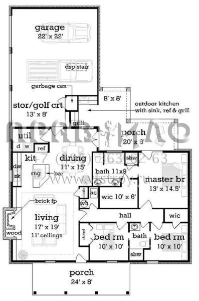 Проект одноэтажного дома с гаражом на две машины в современном стиле S5-129 (048-00244)