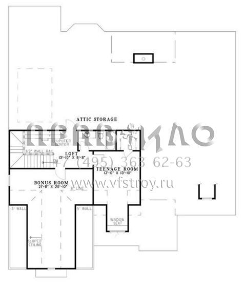 Проект двухэтажного дома с гаражом на две машины в стиле Ранчо S5-276 (110-00468)