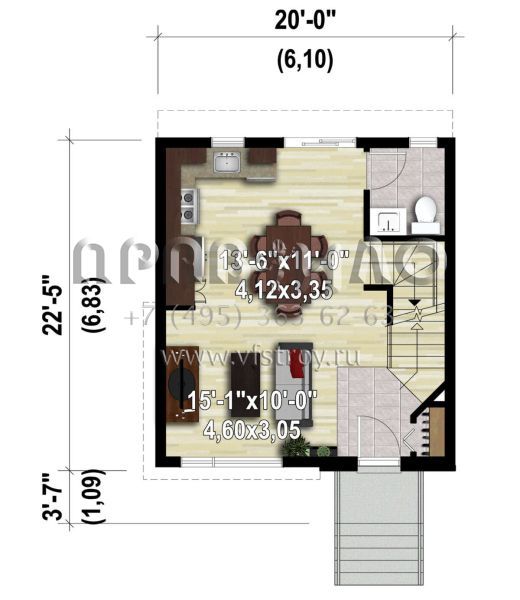 Проект двухэтажного дома без гаража в современном стиле S5-88 (6146-00608)