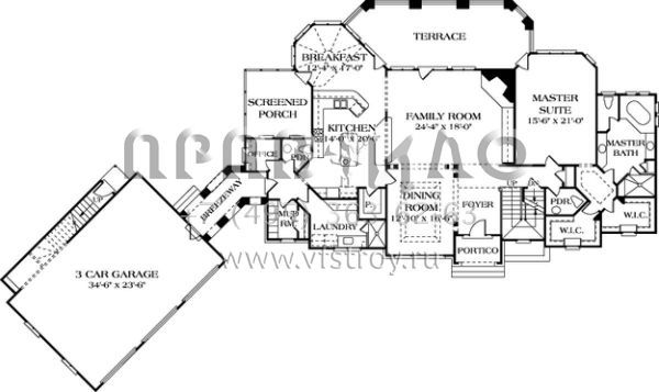 Проект двухэтажного дома с гаражом на три и более машин в современном стиле S5-555 (3323-00412)