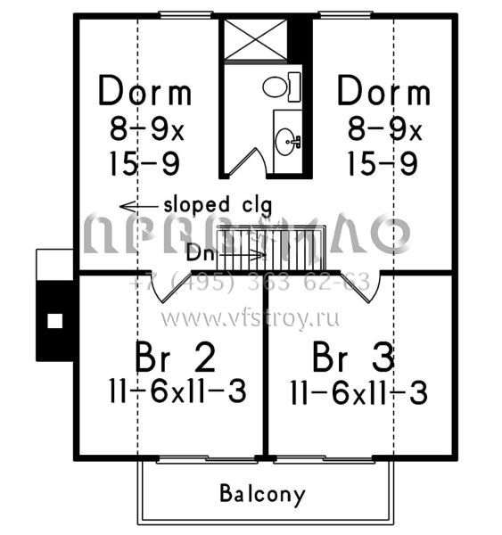 Проект двухэтажного дома без гаража в современном стиле S5-125 (5633-00413)