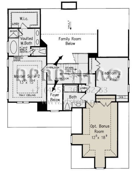 Проект двухэтажного дома с гаражом на две машины в стиле Ранчо S5-200 (8594-00367)