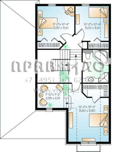 Проект двухэтажного дома с гаражом на одну машину в английском стиле S5-157 (034-00709)