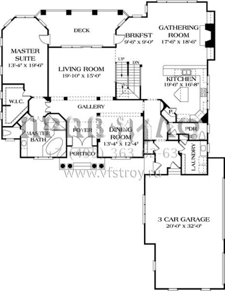 Проект двухэтажного дома с гаражом на три и более машин в современном стиле S5-510 (3323-00362)