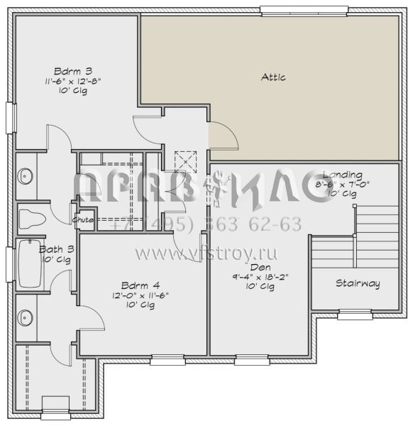 Проект двухэтажного дома с гаражом на три и более машин в английском стиле S5-293 (2880-00008)