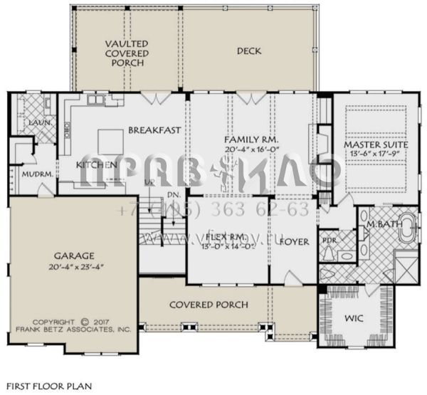 Проект двухэтажного дома с гаражом на две машины в стиле Ранчо S5-234 (8594-00007)