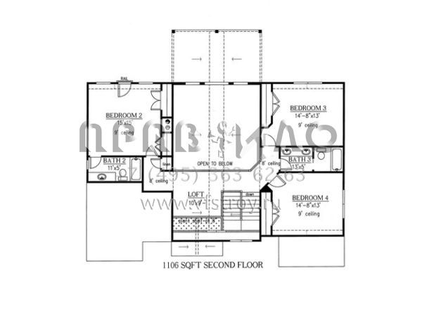Проект двухэтажного дома с гаражом на три и более машин в стиле Шале S5-275 (286-00018)