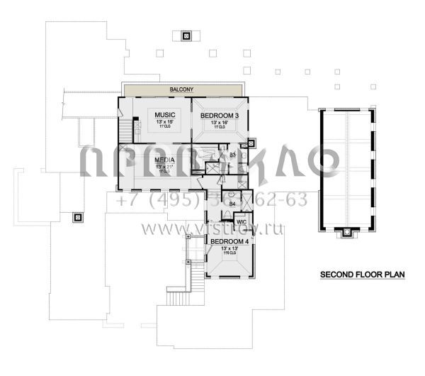 Проект замка с гаражом на три машины S5-489 (5445-00385)