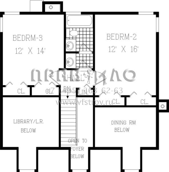 Проект двухэтажного дома с гаражом на две машины в стиле Ранчо S5-185 (033-00025)
