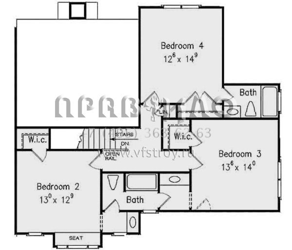 Проект двухэтажного дома с гаражом на две машины в стиле Ранчо S5-263 (8594-00214)