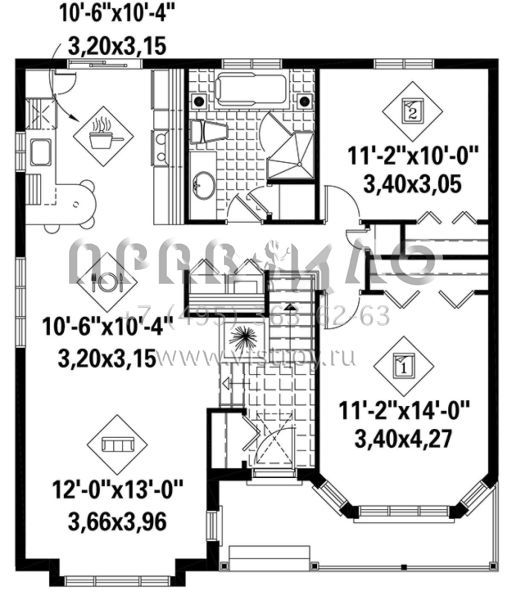 Проект одноэтажного дома без гаража в стиле Ранчо S5-94 (6146-00341)