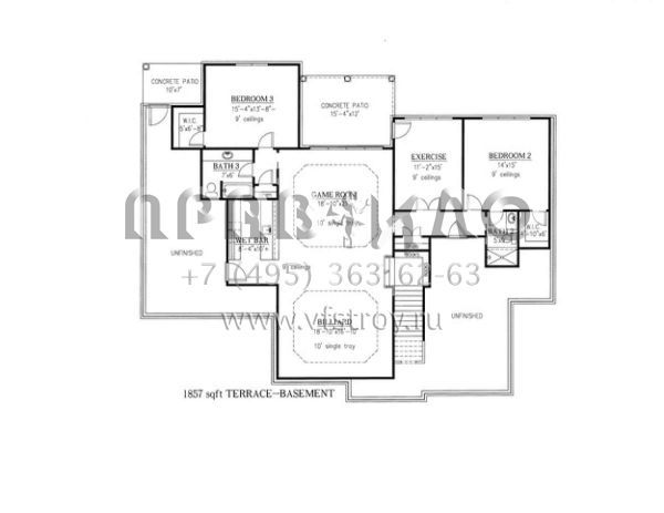 Проект одноэтажного дома с гаражом на три и более машин в стиле Ранчо S5-434 (286-00002)