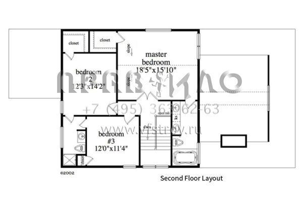 Проект двухэтажного дома с гаражом на две машины в стиле Шале S5-212 (957-00069)