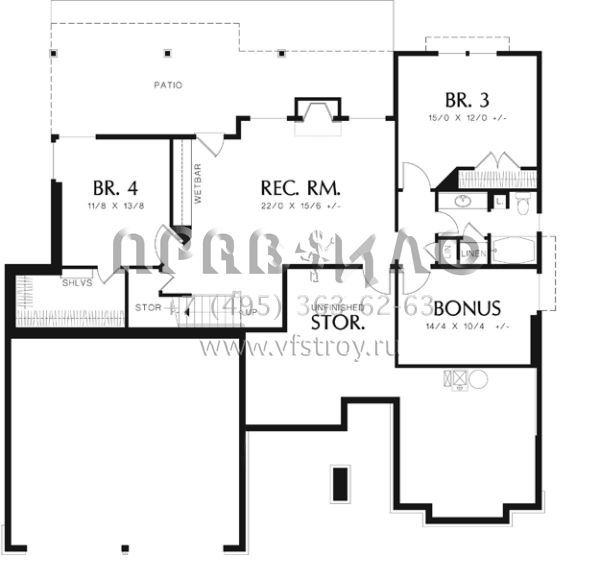 Проект одноэтажного дома с гаражом на две машины в стиле Ранчо S5-275 (2559-00110)