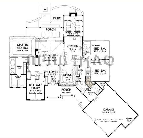 Проект одноэтажного дома с гаражом на две машины в американском стиле S5-218 (2865-00219)