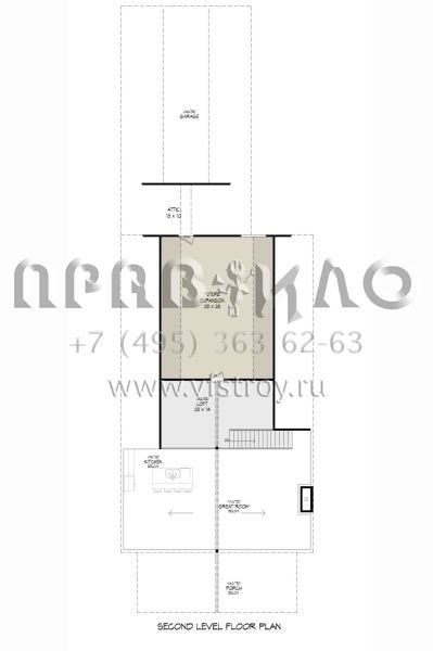 Проект одноэтажного дома с гаражом на три и более машин в стиле БарнХаус S5-269 (940-00505)