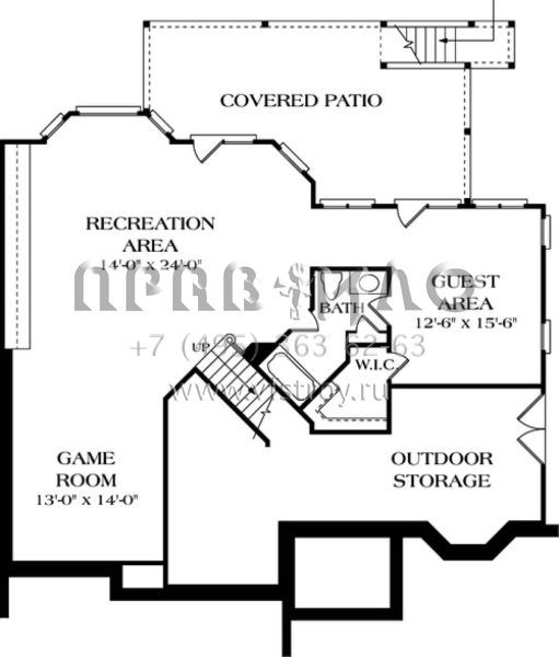 Проект двухэтажного дома с гаражом на две машины в стиле Ранчо S5-382 (3323-00247)