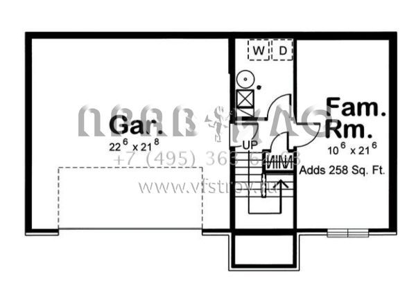 Проект одноэтажного дома с гаражом на две машины в американском стиле S5-102 (963-00003)