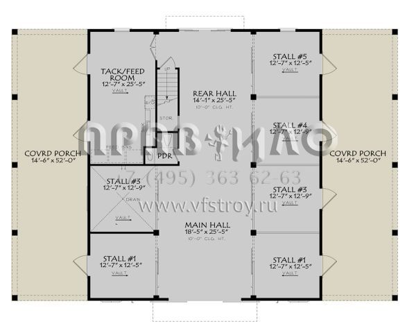 Проект двухэтажного дома без гаража в стиле БарнХаус S5-126 (196-00005)