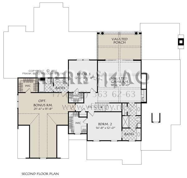 Проект двухэтажного дома с гаражом на три и более машин в стиле Ранчо S5-344 (8594-00011)