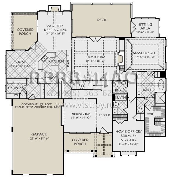 Проект двухэтажного дома с гаражом на три и более машин в английском стиле S5-367 (8594-00067)