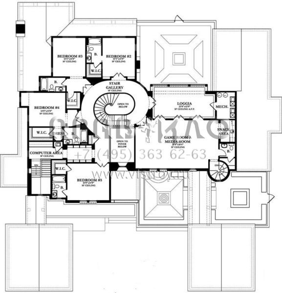 Проект двухэтажного дома с гаражом на три и более машин в прибрежном стиле S5-684 (3978-00013)