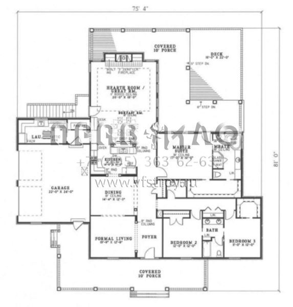 Проект одноэтажного дома с гаражом на две машины в стиле Ранчо S5-242 (110-00121)
