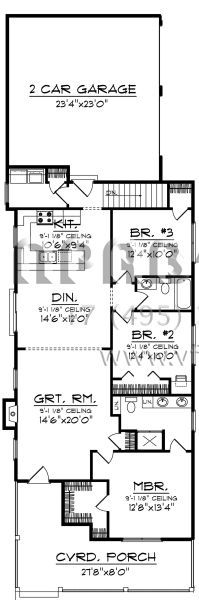 Проект одноэтажного дома с гаражом на две машины в стиле Ранчо S5-140 (1020-00282)