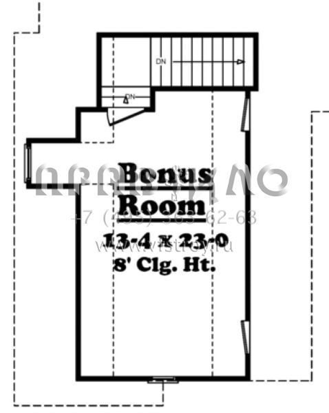 Проект двухэтажного дома с гаражом на две машины в стиле Ранчо S5-223 (041-00019)