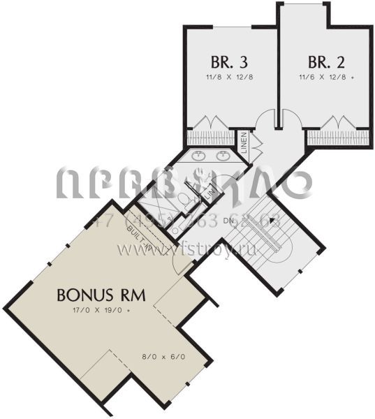 Проект двухэтажного дома с гаражом на три и более машин в американском стиле S5-245 (2559-00843)
