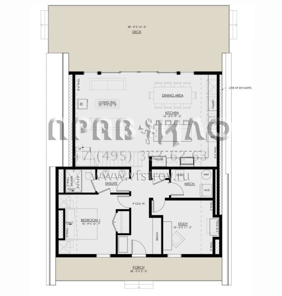 Проект трехэтажного дома без гаража в стиле Дом-шалаш S5-180 (8937-00032)