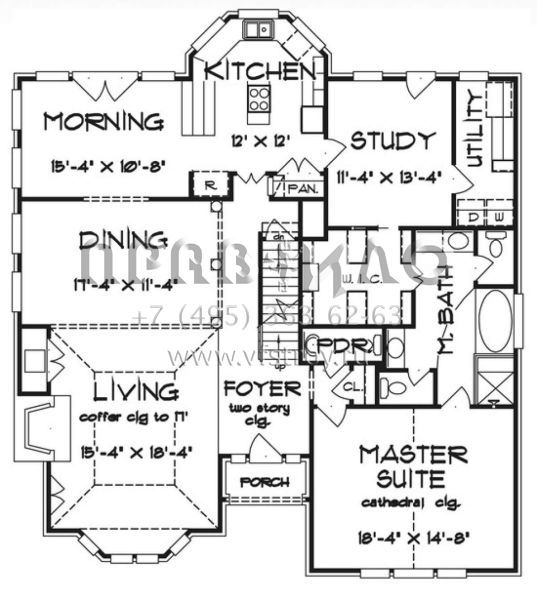Проект двухэтажного дома с гаражом на три и более машин в английском стиле S5-288 (6819-00025)