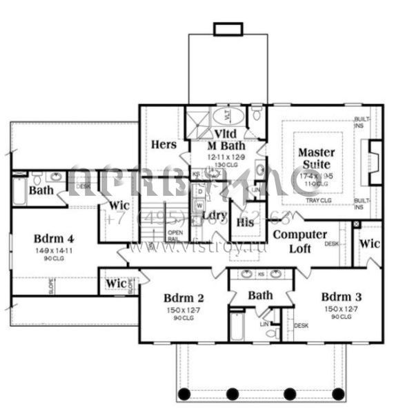 Проект двухэтажного дома с гаражом на три и более машин в стиле Особняк S5-371 (009-00262)