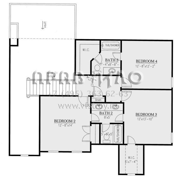 Проект двухэтажного дома с гаражом на три и более машин в стиле Ранчо S5-273 (286-00096)