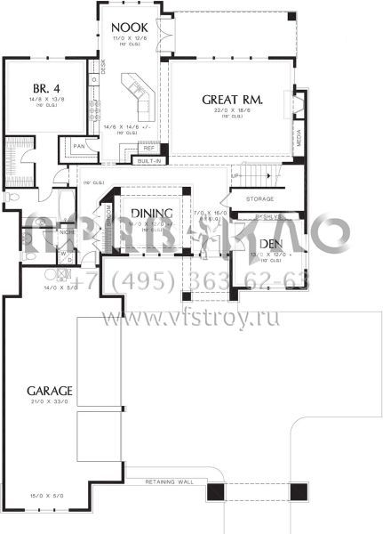 Проект двухэтажного дома с гаражом на три и более машин в американском стиле S5-383 (2559-00616)