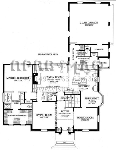 Проект двухэтажного дома с гаражом на две машины в стиле Особняк S5-311 (7922-00211)