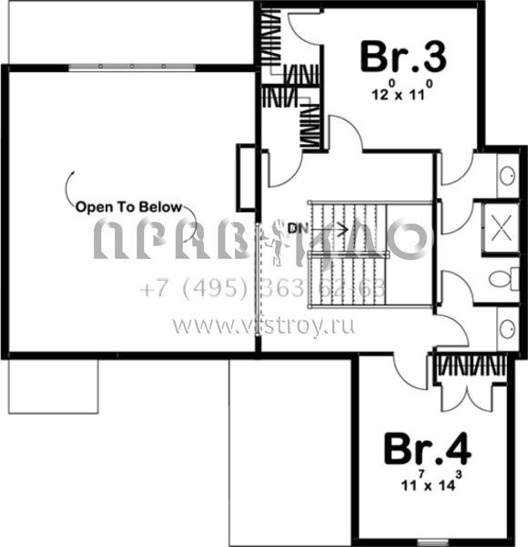 Проект двухэтажного дома с гаражом на три и более машин в современном стиле S5-276 (963-00142)
