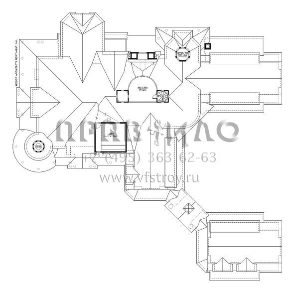 Проект трехэтажного дома с гаражом на три и более машин в современном стиле S5-733 (341-00303)
