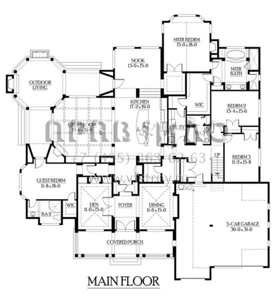 Проект двухэтажного дома с гаражом на три и более машин в современном стиле S5-390 (341-00189)