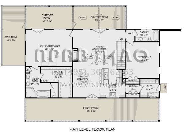 Проект одноэтажного дома с гаражом на одну машину в стиле Ранчо S5-162 (940-00534)