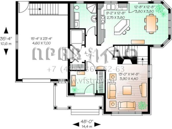Проект двухэтажного дома с гаражом на одну машину в английском стиле S5-170 (034-00860)