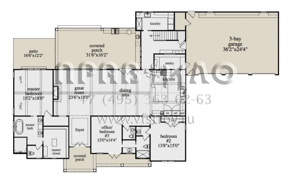 Проект двухэтажного дома с гаражом на три и более машин в современном стиле S5-317 (957-00108)