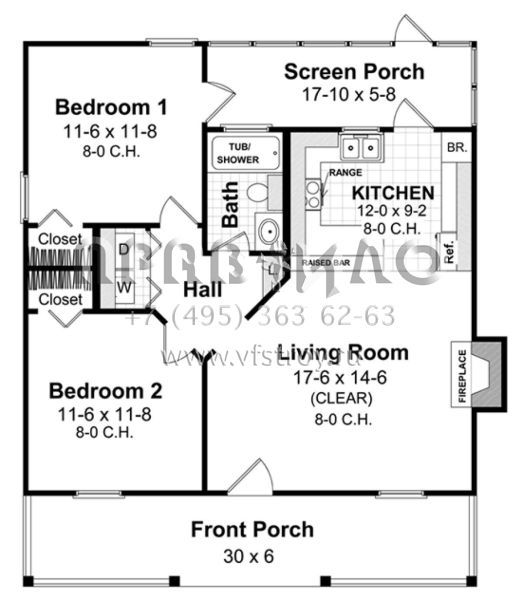 Проект одноэтажного дома без гаража в стиле Ранчо S5-74 (348-00259)