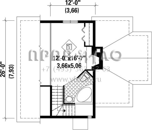 Проект двухэтажного дома без гаража в стиле Шале S5-101 (6146-00075)