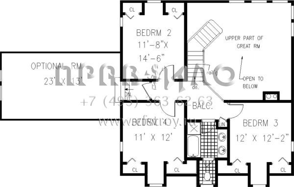 Проект двухэтажного дома с гаражом на две машины в стиле Ранчо S5-228 (033-00044)